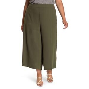 Madewell High Rise Drapey Huston Wide Leg Pants in Kale in 3X NEW Lightweight